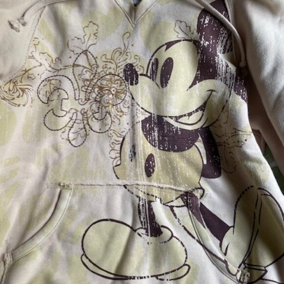 Disney Women's Mickey Mouse Cream Zippered Hoodie Size M - Picture 5 of 7